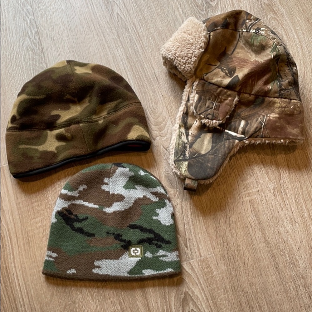 3 camp winter hats, youth size.